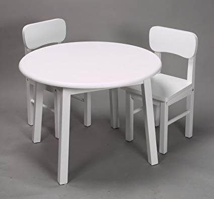 Gift Mark Round White Table and Chair Set