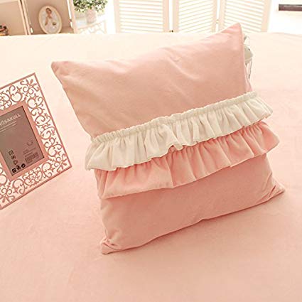 FADFAY Girls Bedroom Throw Pillows Decorative Bed Pillows,4 Pieces-Pink