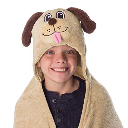 Comfy Critters Kids Huggable Hooded Blanket - Dog - The Perfect Playmate For Your Child - Snuggle Up In A Plush Hoodie Blanket or Transform It Into An Animal Shaped Pillow