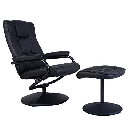 Officejoy Recliner Chair Swivel Armchair Lounge Seat with Footrest Stool Ottoman Home