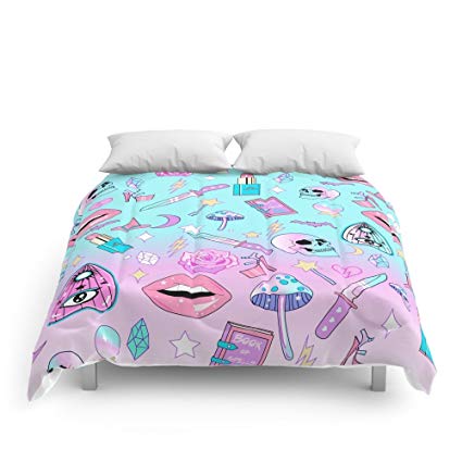 Society6 Girly Pastel Goth Witch Pattern Comforters Queen: 88