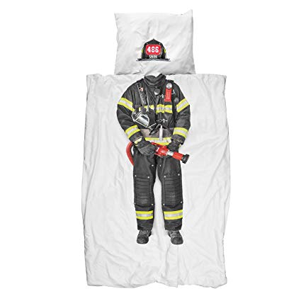 Snurk Firefighter Duvet Cover Kids Dress Up Bedding - Twin