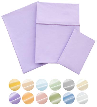 EMOOR 3-Piece 100% Cotton Bed Cover Set ''Crown Prince (Lavender), Twin Size. Made in Japan