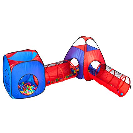 Autop Kids Play Tents With Tunnel Set,Portable Outdoor/Indoor Children Castle Playhouse Ball Pits - Perfect Gift For Toddlers（Ball Not Included)