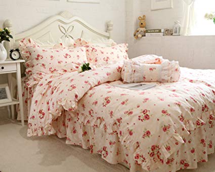 HOMIGOO Fairy Girls Bedding Set Pure Cotton Comforter Cover Full