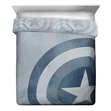 Marvel Captain America Lifestyle Shield Reversible Comforter & Sham, Full/Queen