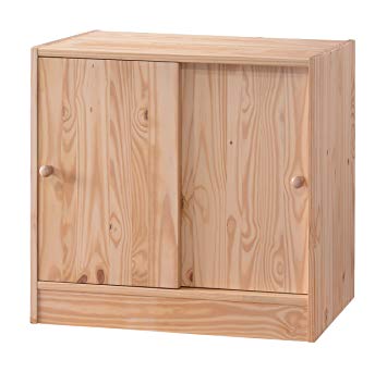 Whistler Junior 2 Door Cabinet, Natural, Under-Loft-Bed Cabinet, Solid Pine and Composites Construction,...