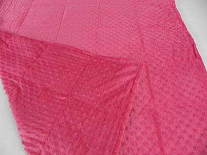 FLA Weighted Blanket for Autism & Anxiety - Great for Sensory Processing Disorder 60 x 40 inch (Hot pink, 10 lbs)