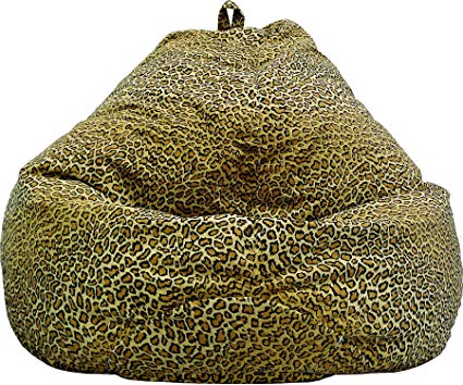 Gold Medal Bean Bags 30011268813TD Large Fuzze Suede Tear Drop Bean Bag, Cheetah Print