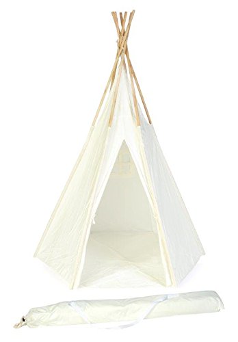 ' Giant Teepee with Carry Case - New Zealand Pine By Trademark Innovations (White)