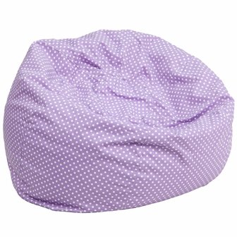 Oversized Bean Bag Chair in Lavender Color with Dots