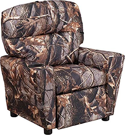 Winston Direct Kids' Series Contemporary Camouflaged Fabric Recliner with Cup Holder