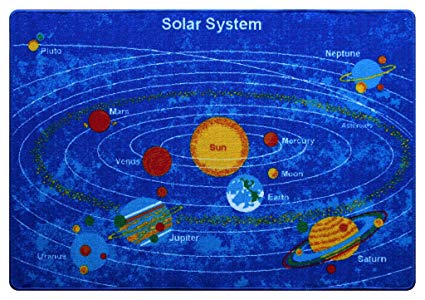 Kids Area Rug - Solar System Design (7 Ft. 4 In. X 10 Ft. 4 In.)