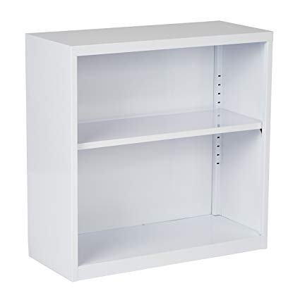 OSP Designs Metal Bookcase, White