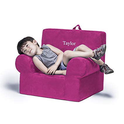 Jaxx Julep Personalized Kids Chair - With Custom Embroidery, Fuchsia