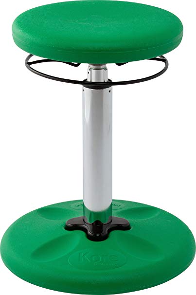 Kore Patented ADJUSTABLE height, Active Sitting for Children, Kids, Teens: Better than a Balance Ball, Works with a standing desk, Adjusts from 15.5 to 21.5 inches, in Green