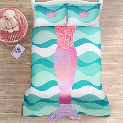 Lush Decor Lush Décor Mermaid Ruffle 2Piece Comforter Set, Twin, Pink/Purple